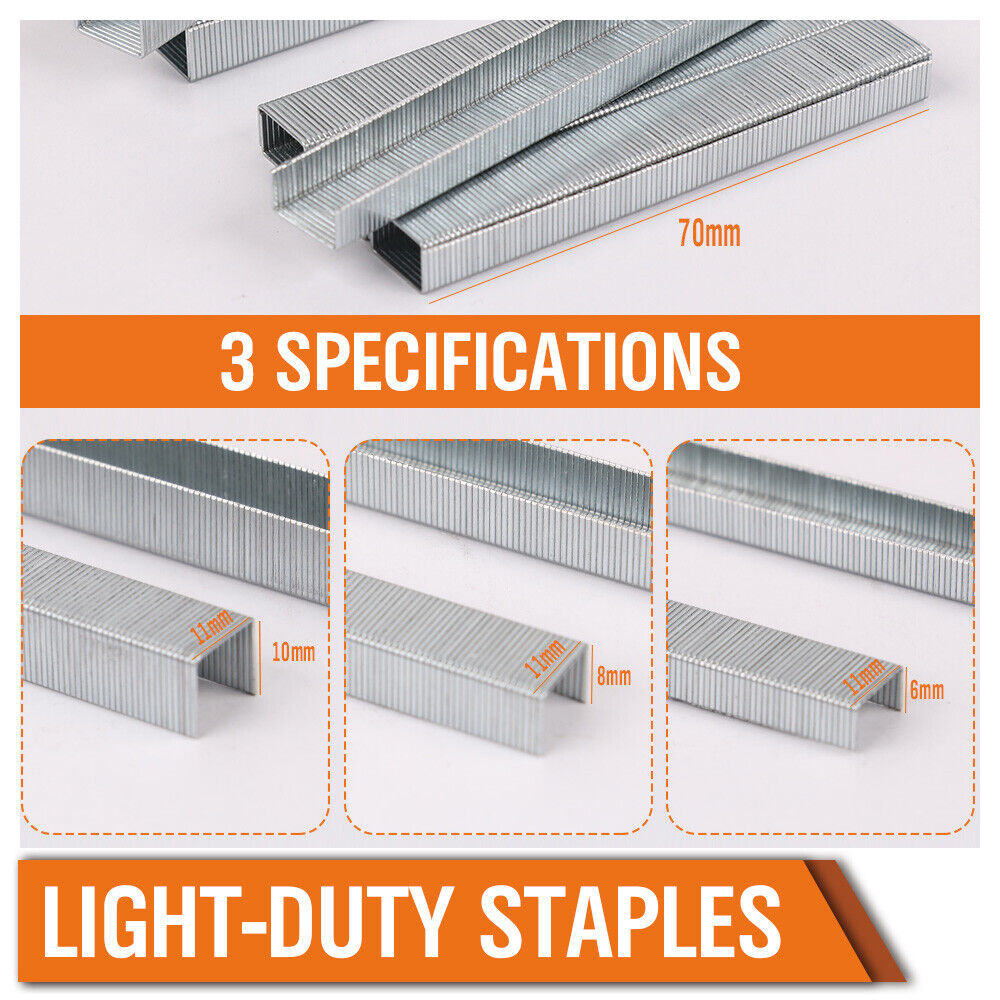 Bulk Pack of 6300 Door-Shaped Staples in 6mm, 8mm, 10mm Sizes - Ideal for Staple Guns in Upholstery Work