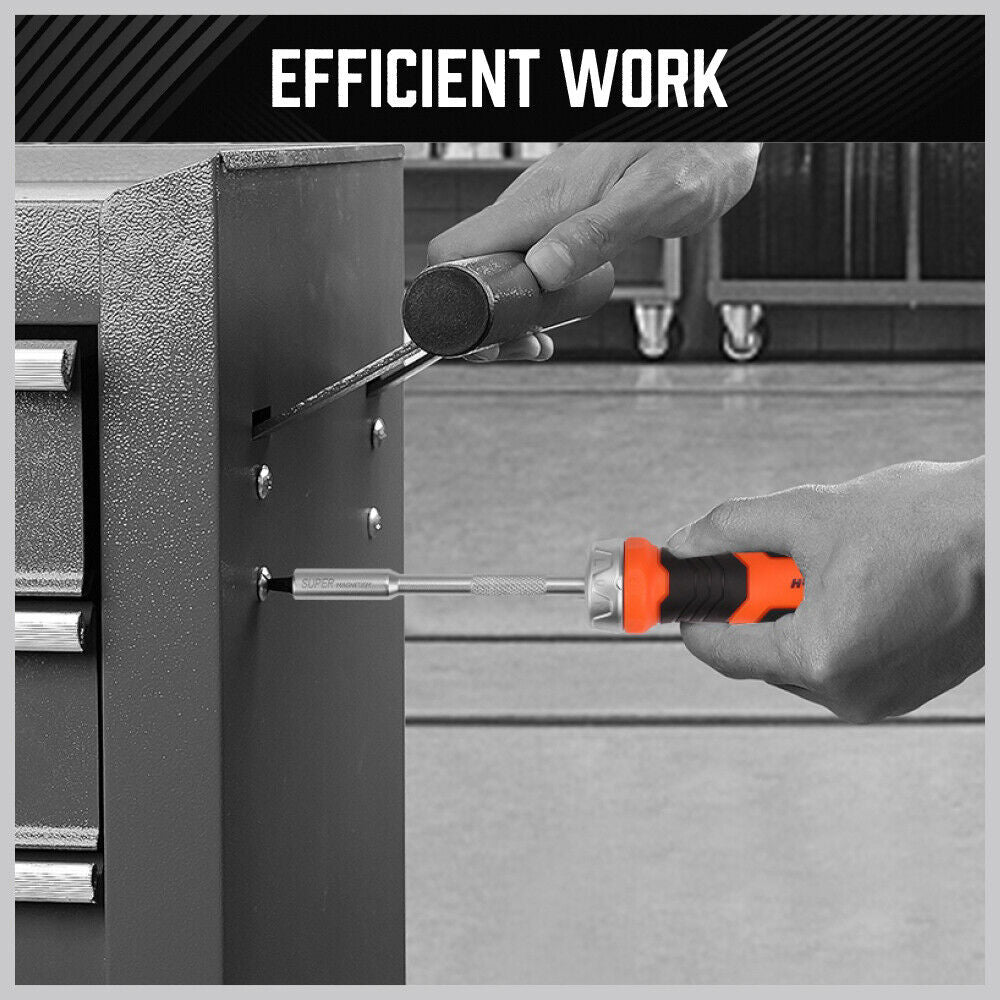 HORUSDY 25-Piece Screwdriver Set Featuring Magnetic Ratchet Bit Driver, Slotted, Philips, Torx, Spade, and Hex Bits for Diverse Household and Office Use