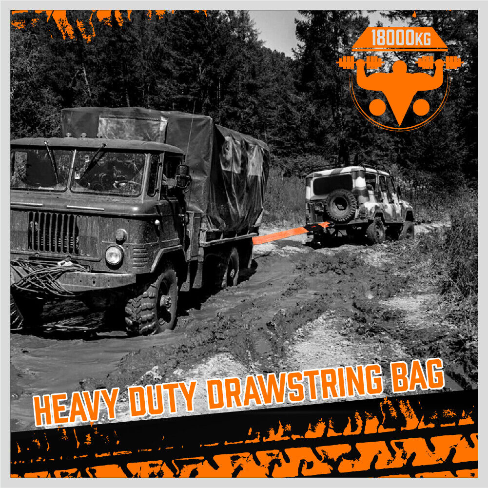 Heavy Duty Tow Strap Kit - 4" x 20Ft Snatch Straps - 18T/40,000LB Break Strength - Reliable Recovery and Hauling Solution