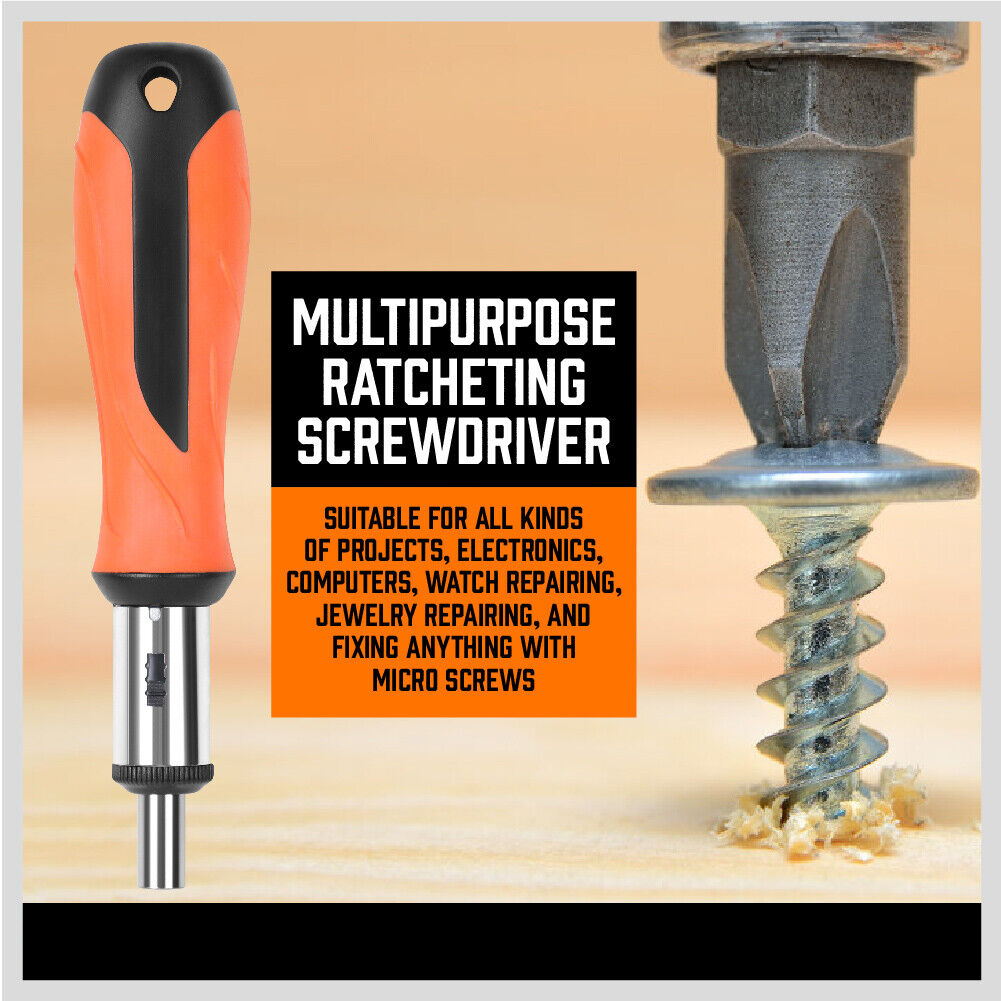 Extensive 122-Piece Magnetic Screwdriver Kit with Ratchet Handle, Nut Drivers, Hex Key Sets, and Socket Bits