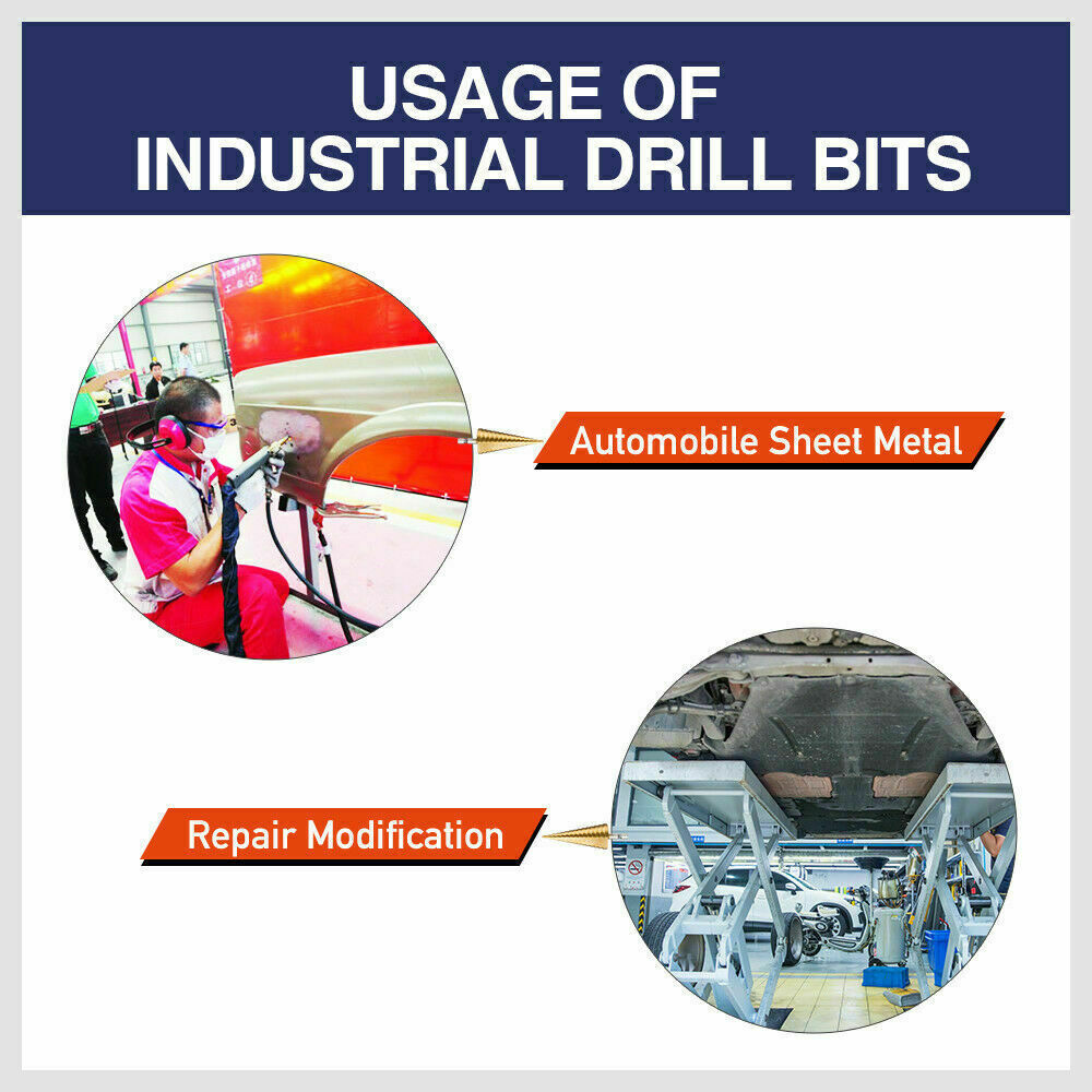 Set of HSS Steel Step Cone Drill Bits