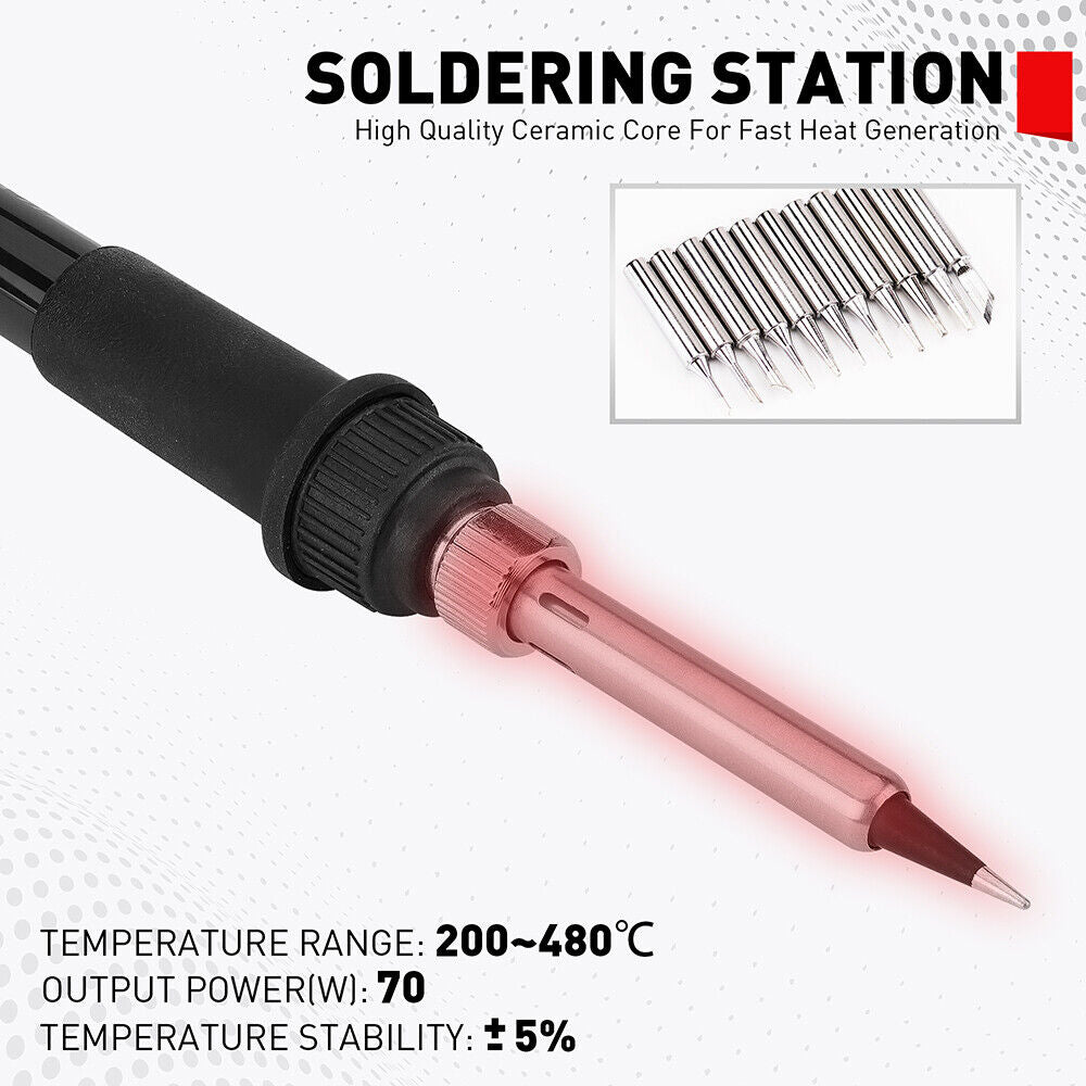 Comprehensive 3-in-1 Soldering and Rework Station with Digital Control, Various Accessories Included