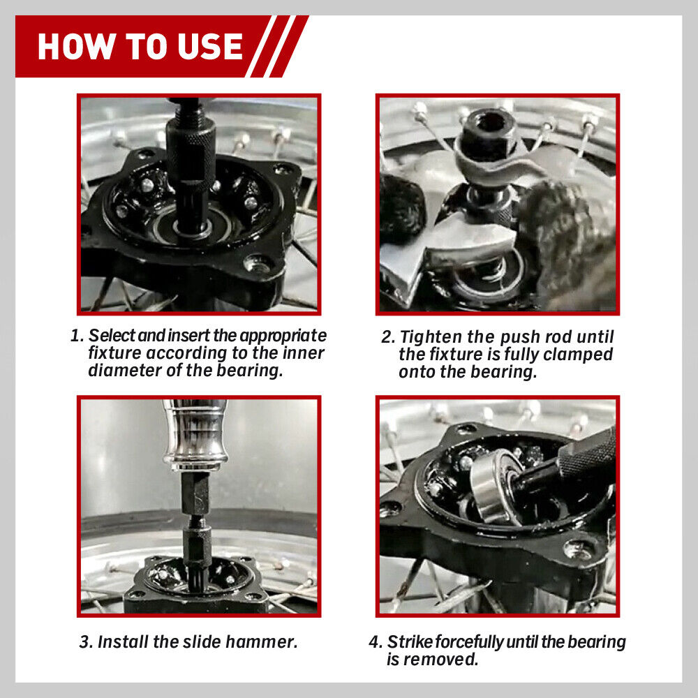 SEDY 9Pcs Inner Bearing Puller Set with Slide Hammer and Multiple Size Adapters for Internal Blind Hole Removal