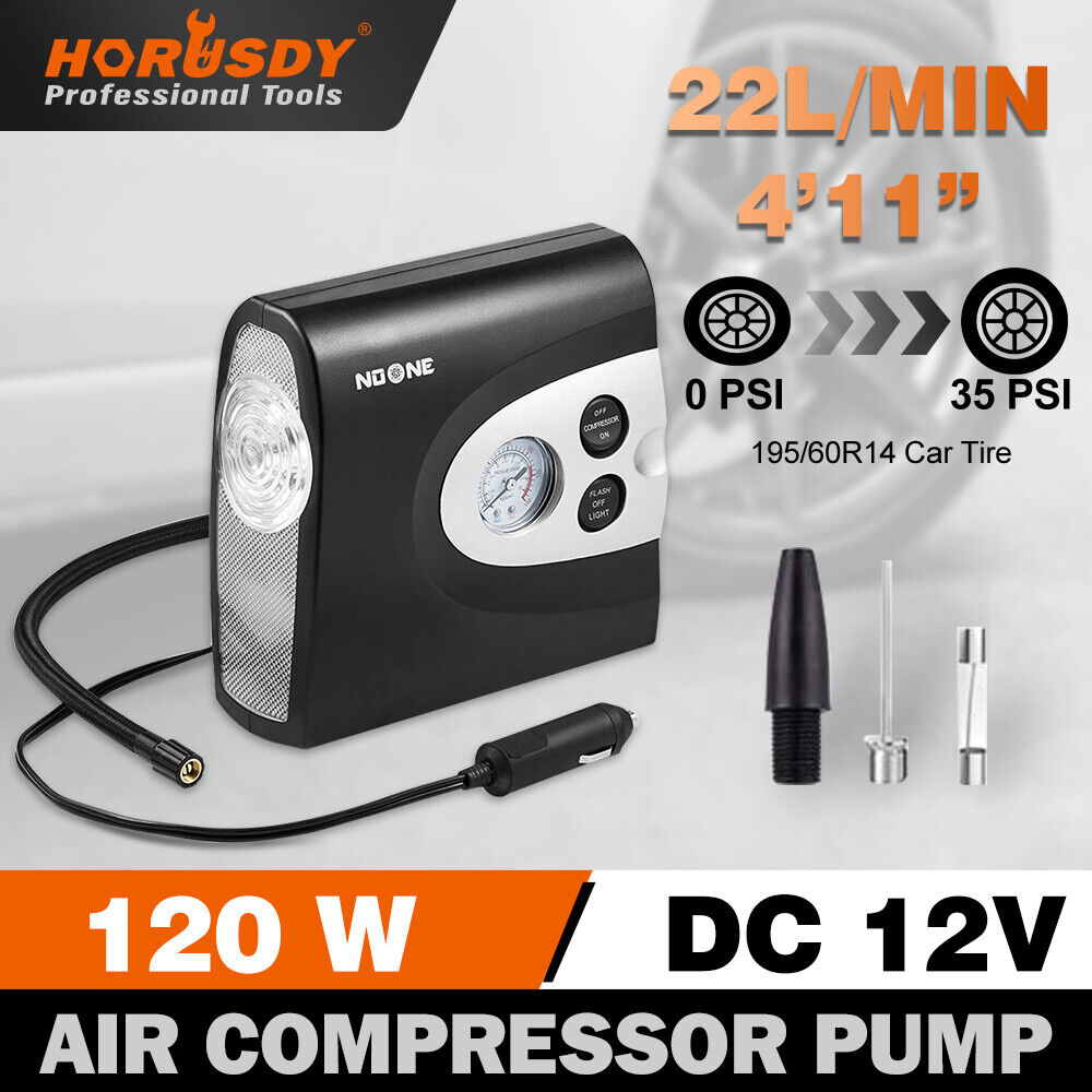 HORUSDY Portable Car Tire Inflator with LED Lights