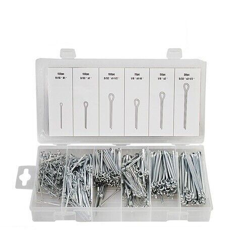 Extensive 555-Piece Cotter Pin Assortment Kit with Various Sizes - Ideal for Securing Mechanisms in Handy Storage Case