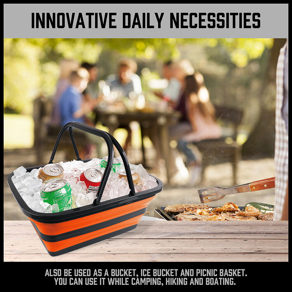 Versatile 16L Adjustable Collapsible Sink - Portable, Durable, Ideal for Camping, Showers, Storage, Dishwashing
