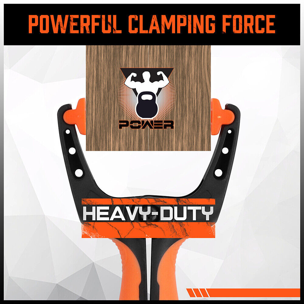 Set of 8 Heavy-Duty 5-Inch HORUSDY Rubber and Nylon Spring Clamps - Ergonomic Non-Slip Grip for Woodworking and DIY Projects