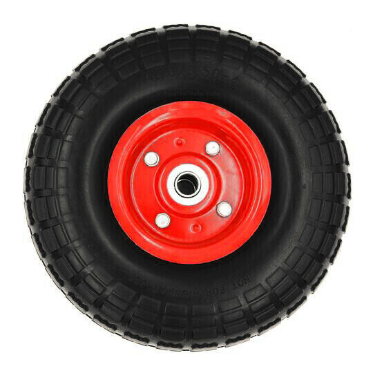 Heavy-Duty 10-inch Solid Rubber Trolley Wheel - 16mm Bore Durable Construction