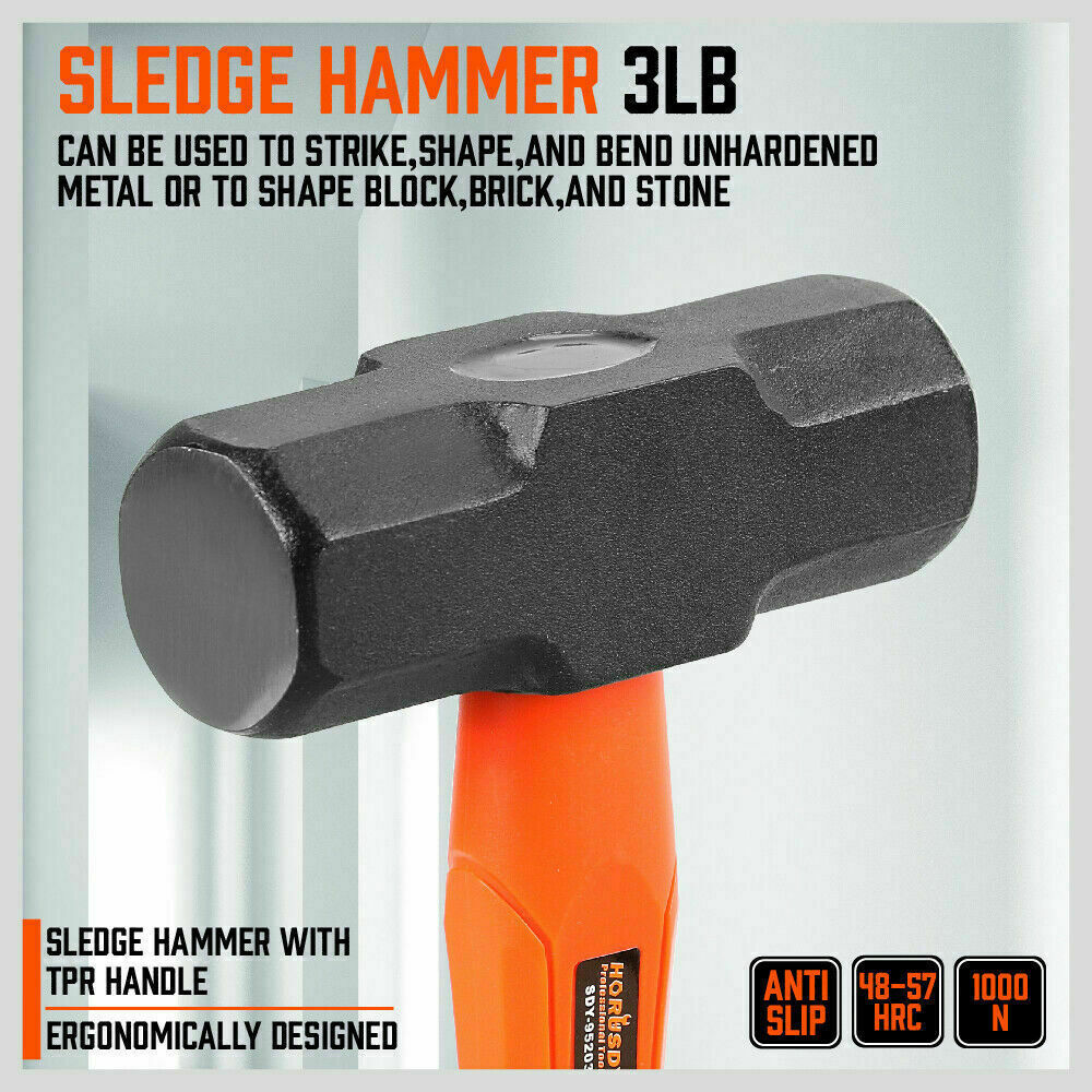 Comprehensive 5-Piece Hammer Set with TPR Grip Handles - Features Ball Pein, Rubber Mallet, Sledge, and Cross Pein Hammers