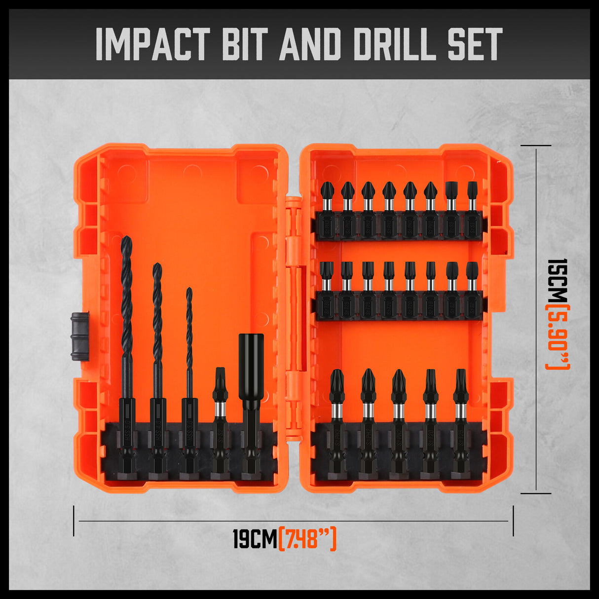 Comprehensive 26-Piece Impact Screwdriver Bit Set with Drill Bits and Magnetic Holder for Secure Fastening