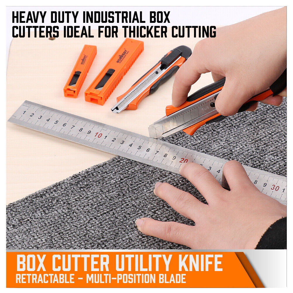 Retractable Box Cutter Utility Knife with Spare Blades