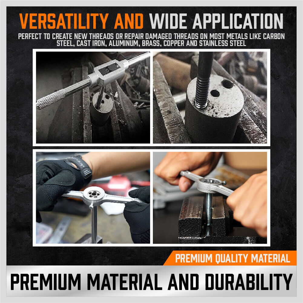 Comprehensive 40 Piece Tap and Die Set in Imperial SAE Measurements with Screwdriver Thread Drill and Pitch Gauge