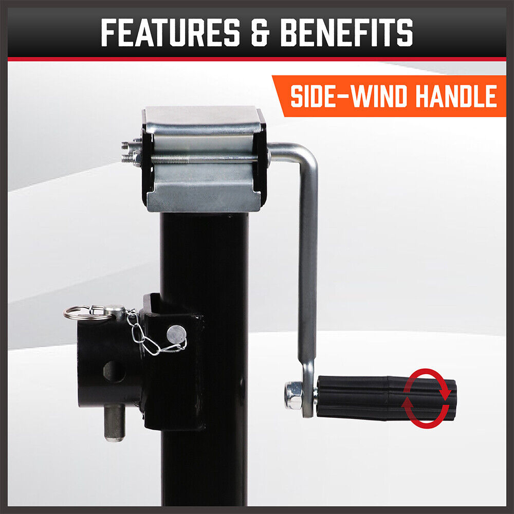Heavy-Duty Swivel Trailer Jack Stand with Side Handle