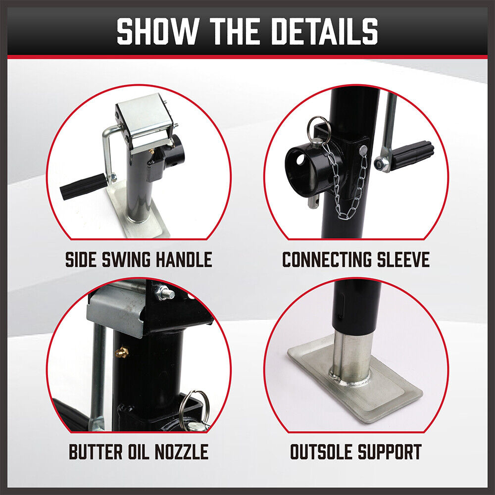 Heavy-Duty Swivel Trailer Jack Stand with Side Handle