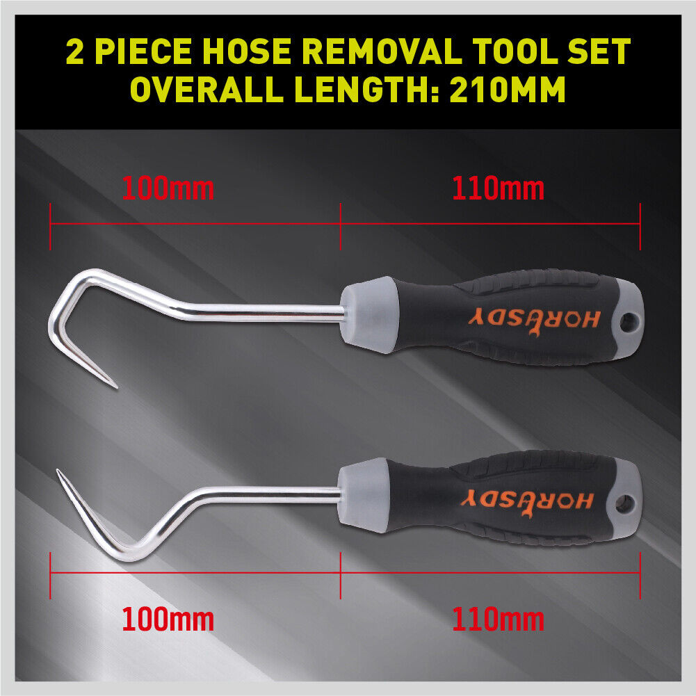 Chrome-vanadium steel hose removal hooks, V-type and U-type, for automotive use.