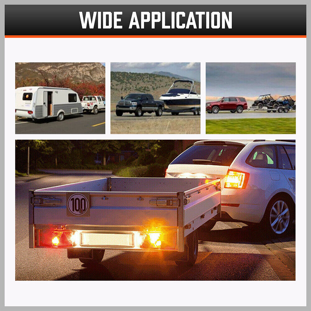 HORUSDY 7-Pin Adapter Plug, Round Female to Flat Male, for Trailer, Caravan, Boat Connections