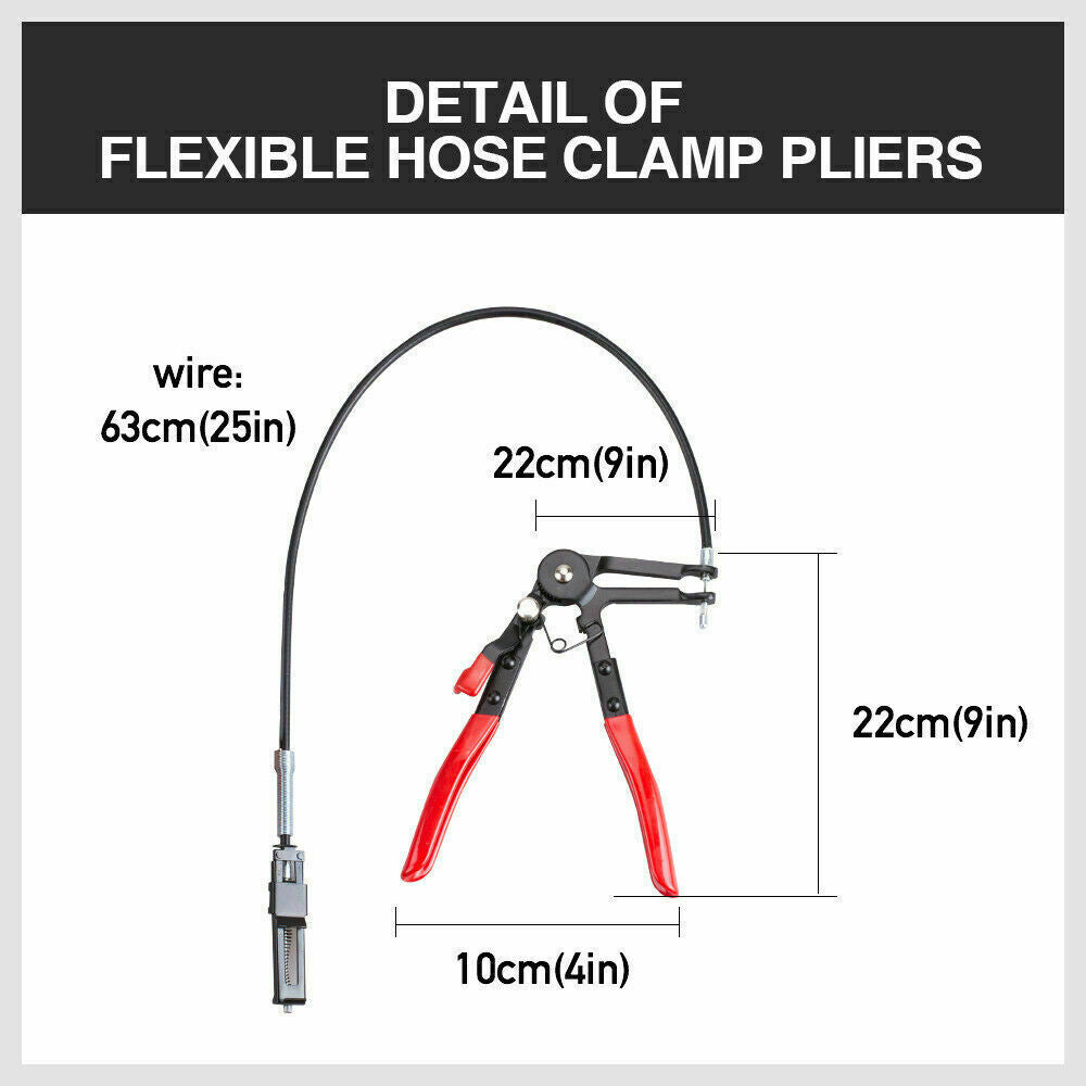 Heavy-Duty 24-Inch Hose Clamp Pliers with Flexible Cable for Hard-to-Reach Areas