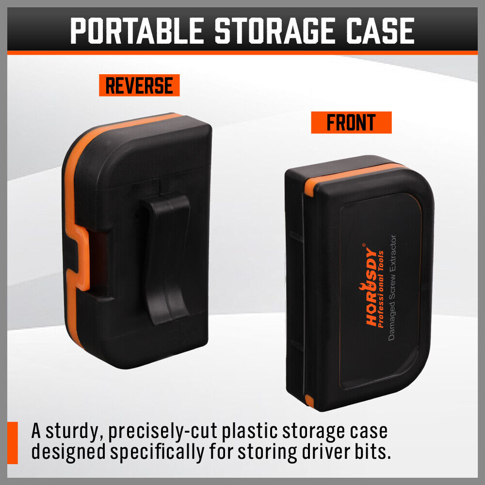 HORUSDY 18-Piece Magnetic Damaged Screw Extractor Set with Various Sized Drill Bits and Bit Holders, High Hardness CR-V Steel for Efficient Bolt Removal