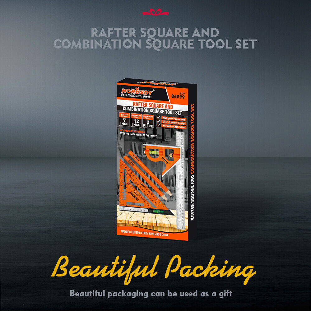 HORUSDY 7 Inch Speed Square Carpenter Square Tool