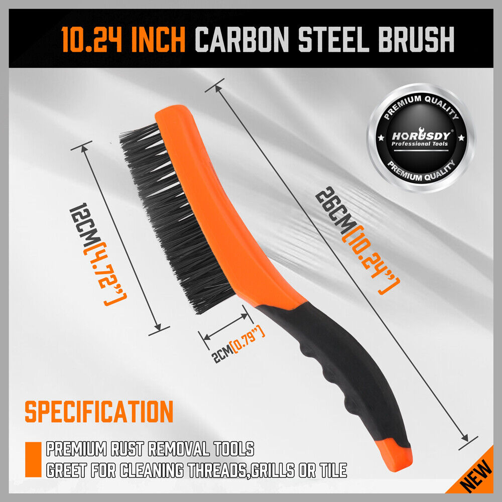 Durable Wire Brush with Anti-Slip Handle for Surface Cleaning and Rust Removal