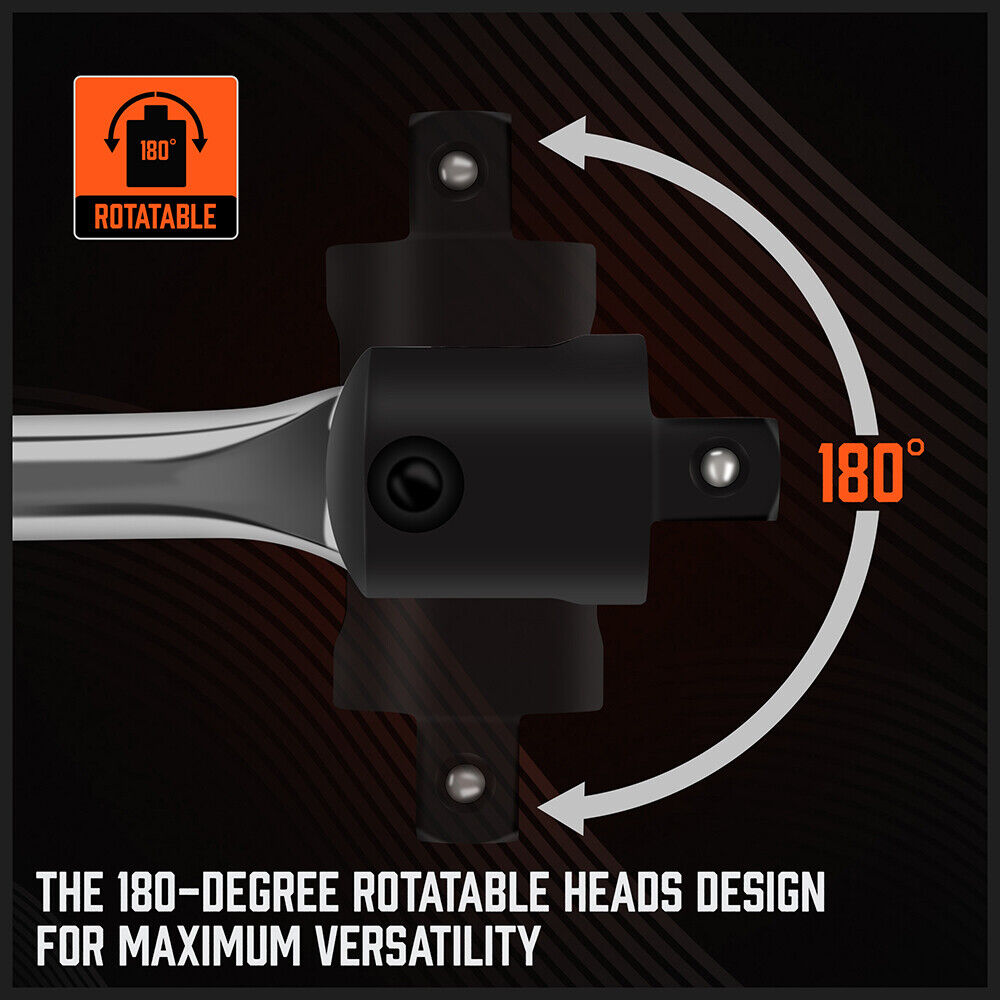 Durable Alloy Steel Breaker Bar Wrench in Sizes 15", 18", 24", 38" with Flex Tang and Ergonomic Handle