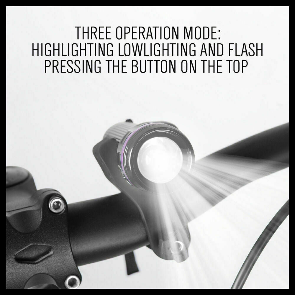 LED Bicycle Front Headlight and Rear Tail Flashlight Set for Nighttime Cycling Safety