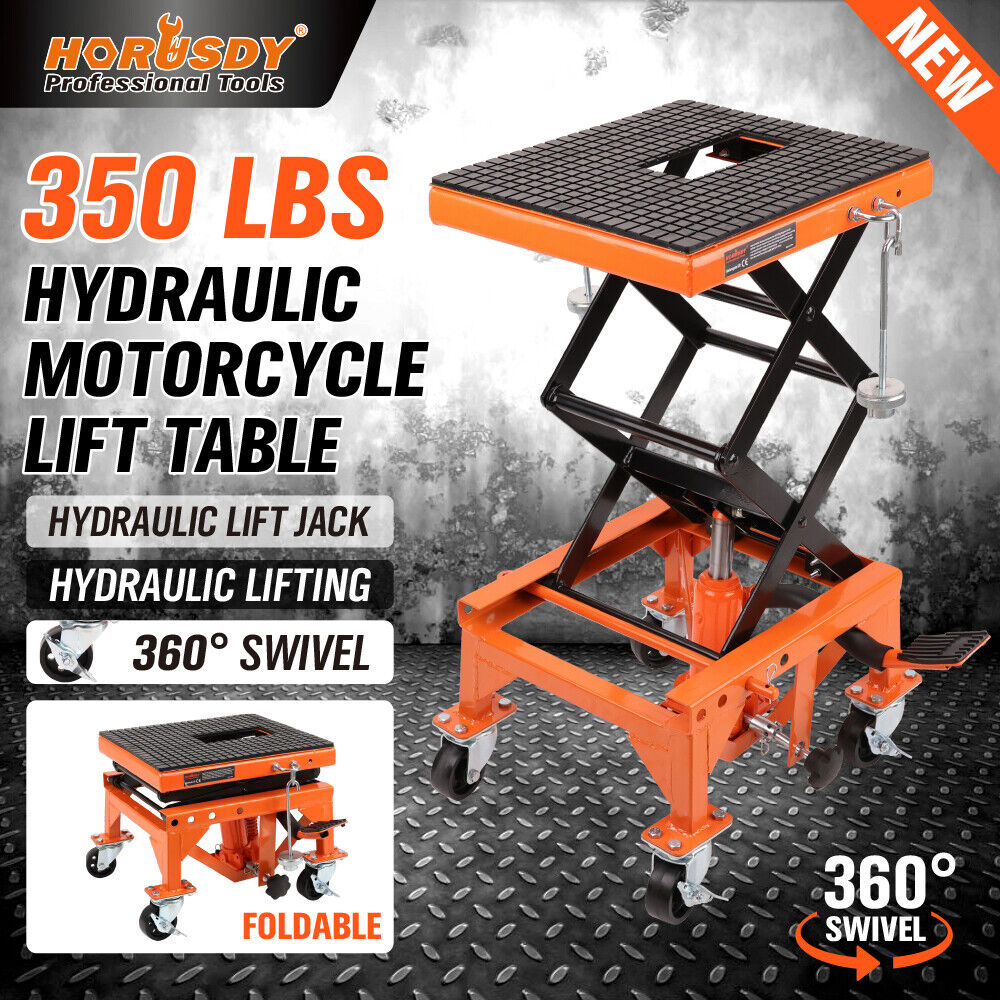 Hydraulic Motorcycle Lifter with 350 LBS Loading Capacity