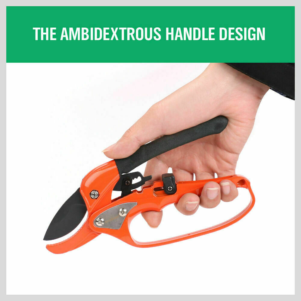Heavy Duty Ratchet Pruning Shears with SK Steel Blade