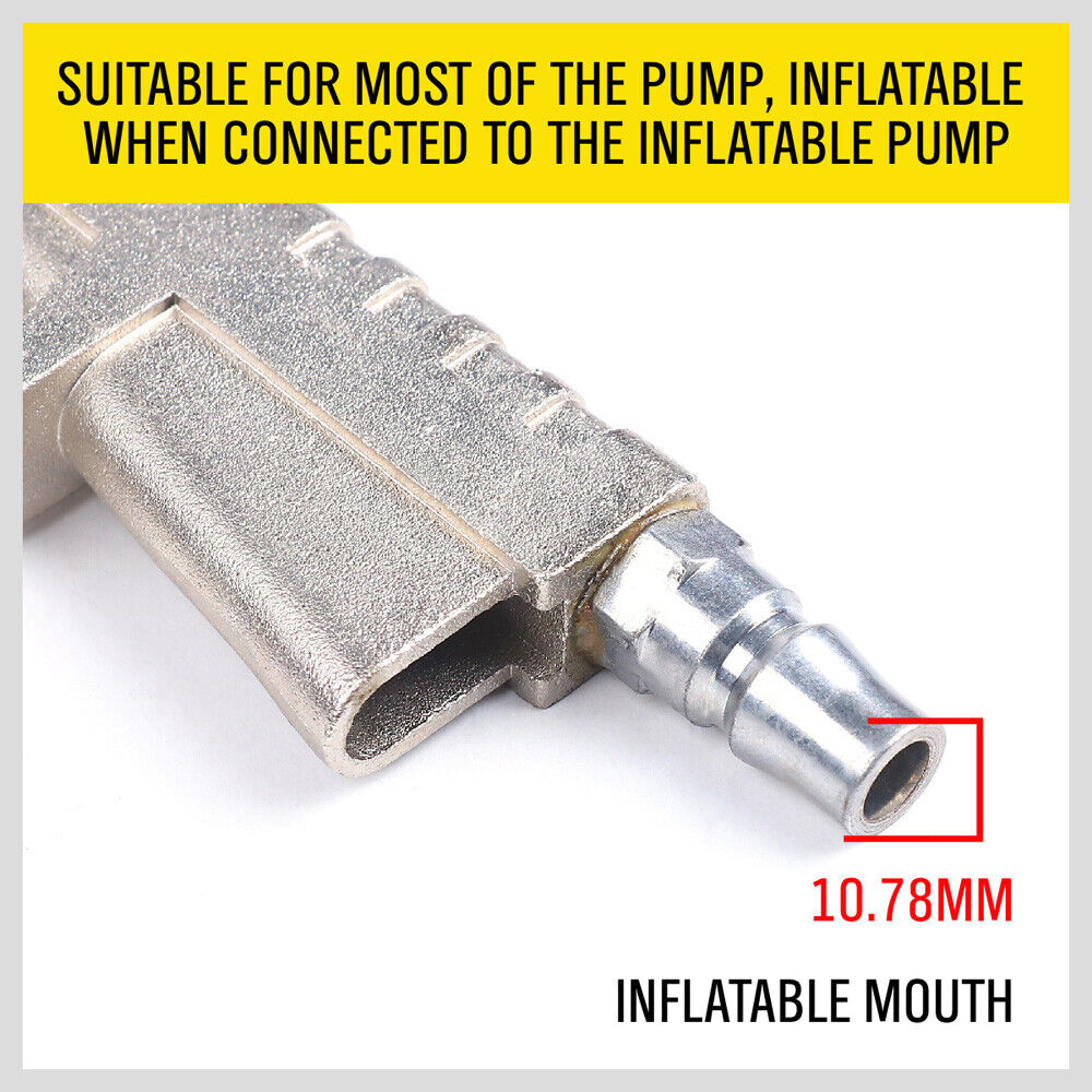 Air Tyre Inflator with Pressure Meter - Car and Truck Tire Pump with Hose Gauge, Max 220PSI, Zinc Alloy