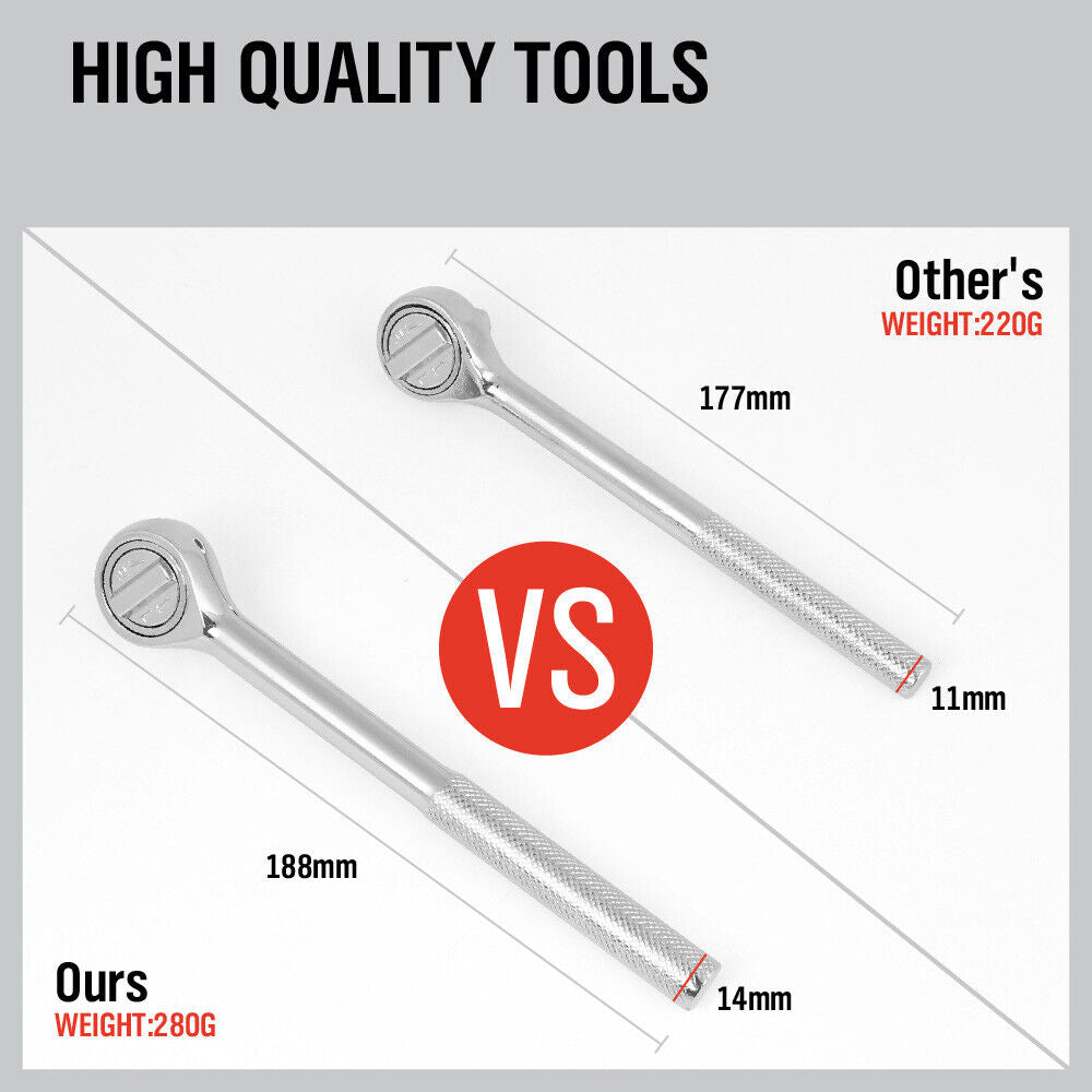 3-Piece Gator Grip Universal Socket Wrench Set with size range 7mm to 19mm, including power drill adapter and wrench, in silver color.