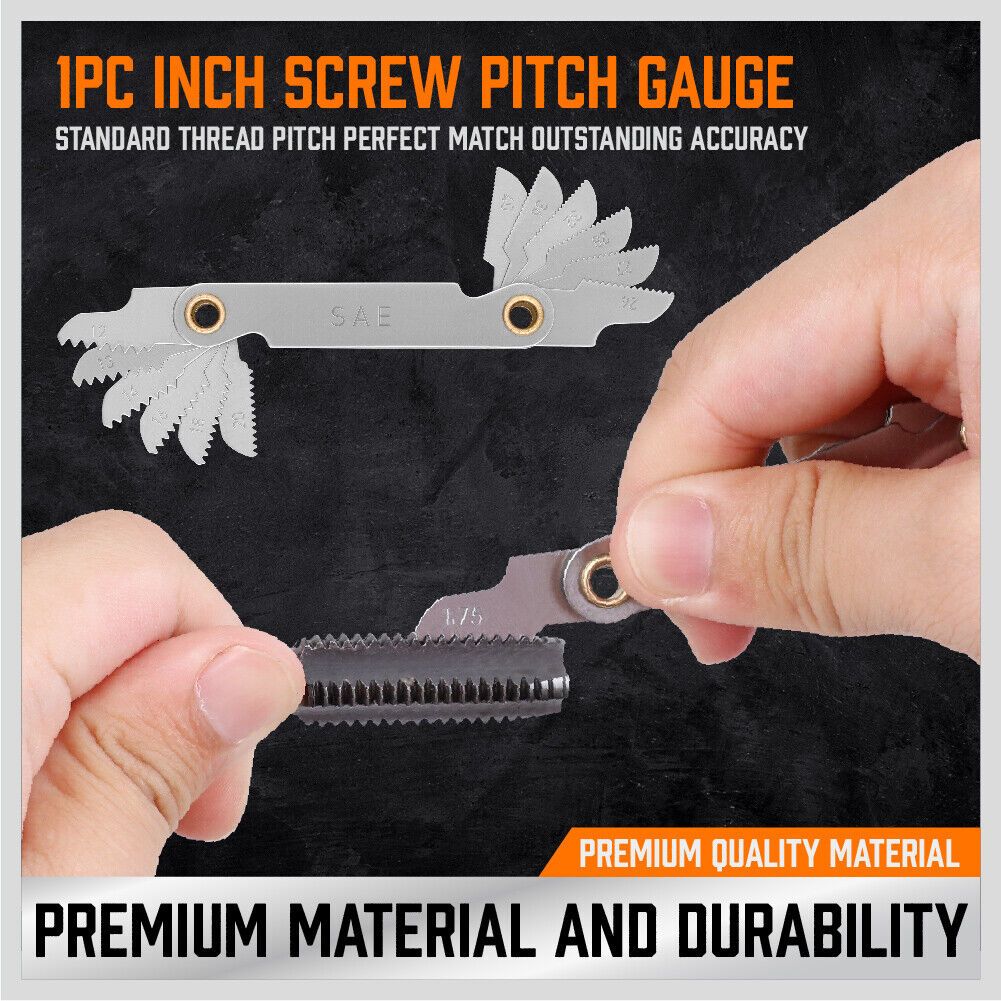 Comprehensive 40 Piece Tap and Die Set in Imperial SAE Measurements with Screwdriver Thread Drill and Pitch Gauge