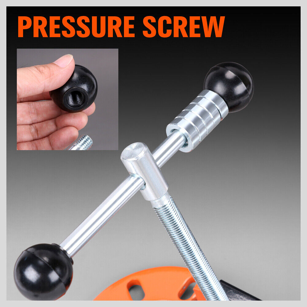 Professional Vehicle Fender Roller, a vital tool for auto repair, featuring an iron body for optimal hardness. Fully adjustable arm for gradual pull or push, versatile for a range of vehicle fender repairs. Includes 5 conical lug nut rings and a manual, with a minimum length of 300mm and a maximum of 578mm, weighing 6.8kg