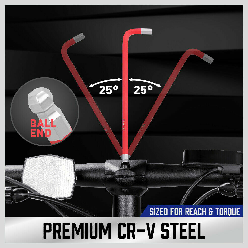 Premium 36Pc Hex & Torx Key Set - Color-coded, slip-resistant grip. Ball end design. Tamper-proof Trox Star Keys.