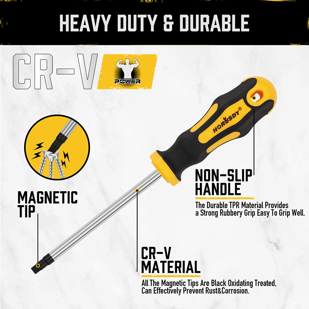 HORUSDY 13-Piece Magnetic Torx Screwdriver Set, T5-T40 Star Sizes, with Chromium Molybdenum Vanadium Steel and Magnetizer Demagnetizer Tool