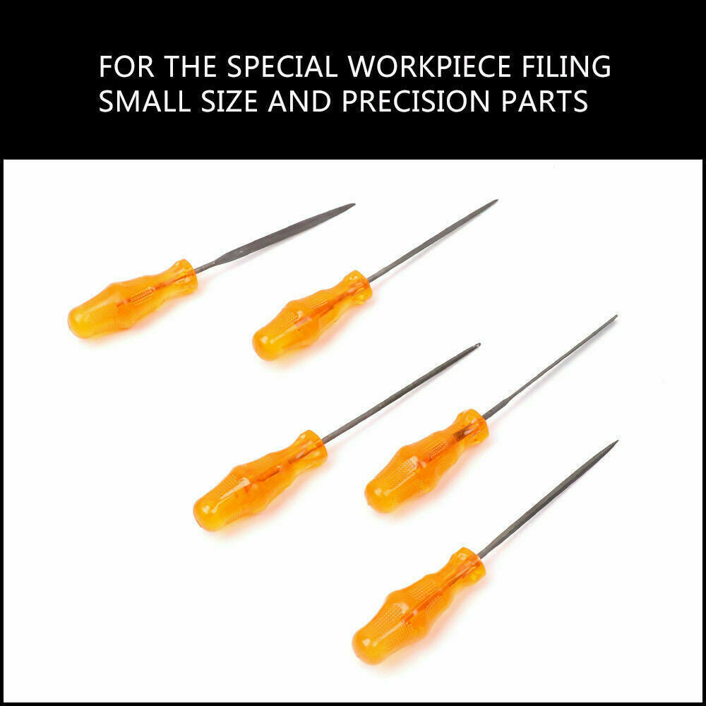 6-Piece Mini Needle File Set for Woodworking & Crafting - Alloy Steel, Comfort Grip Handles