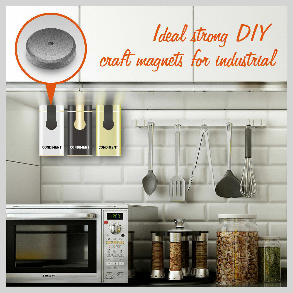 Pack of 50 Strong Round Flat 18mm Disc Magnets - Ideal for DIY Crafts, Office, and Fridge, with Beveled Edges for Safety