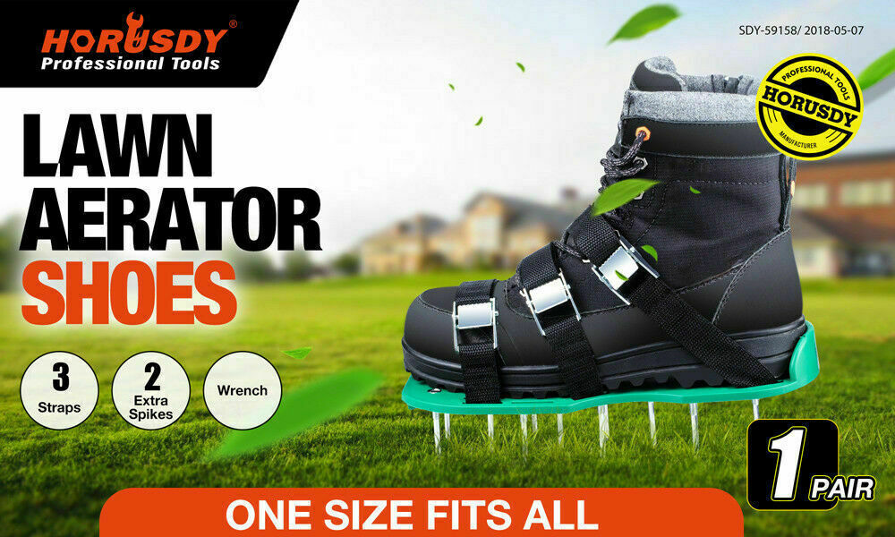 Lawn Aerator Shoes with Spikes and Triple Strap Design for Garden Lawn Care