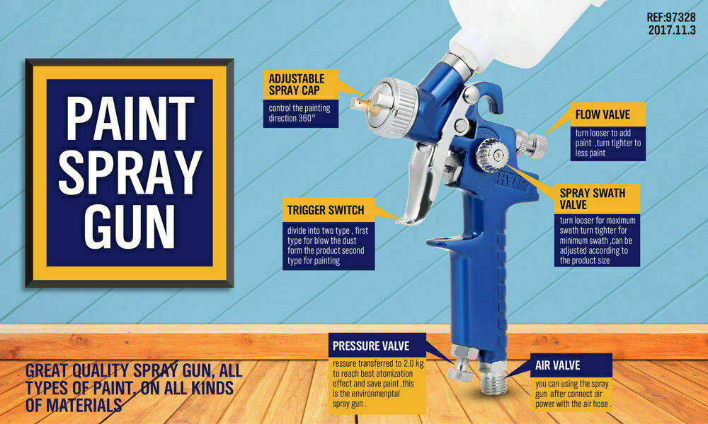 Compact Gravity Mini HVLP Spray Gun with 125mL Capacity - Features 0.8mm Nozzle, Ideal for Precise Paint Projects