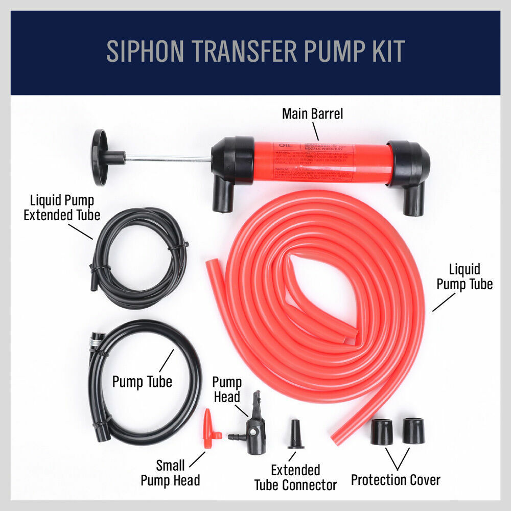 Multi-Functional Car Manual Hand Gas Oil Liquid Syphon Transfer Pump Kit - Durable, Lightweight, for Various Fuels and Liquids