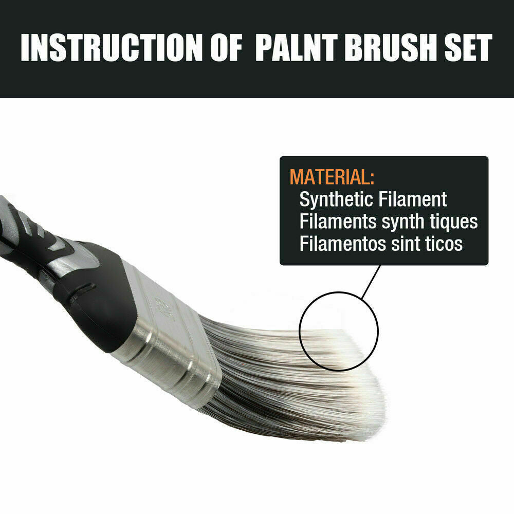 Professional 5-Piece Paint Brushes Set - Includes Various Sizes for Acrylic and Staining, Ideal for Artists and Home Gardening Projects