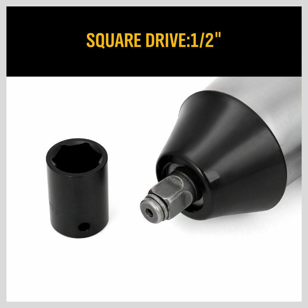 Complete 17-piece pneumatic air impact wrench kit with metric sockets and accessories for automotive and workshop use