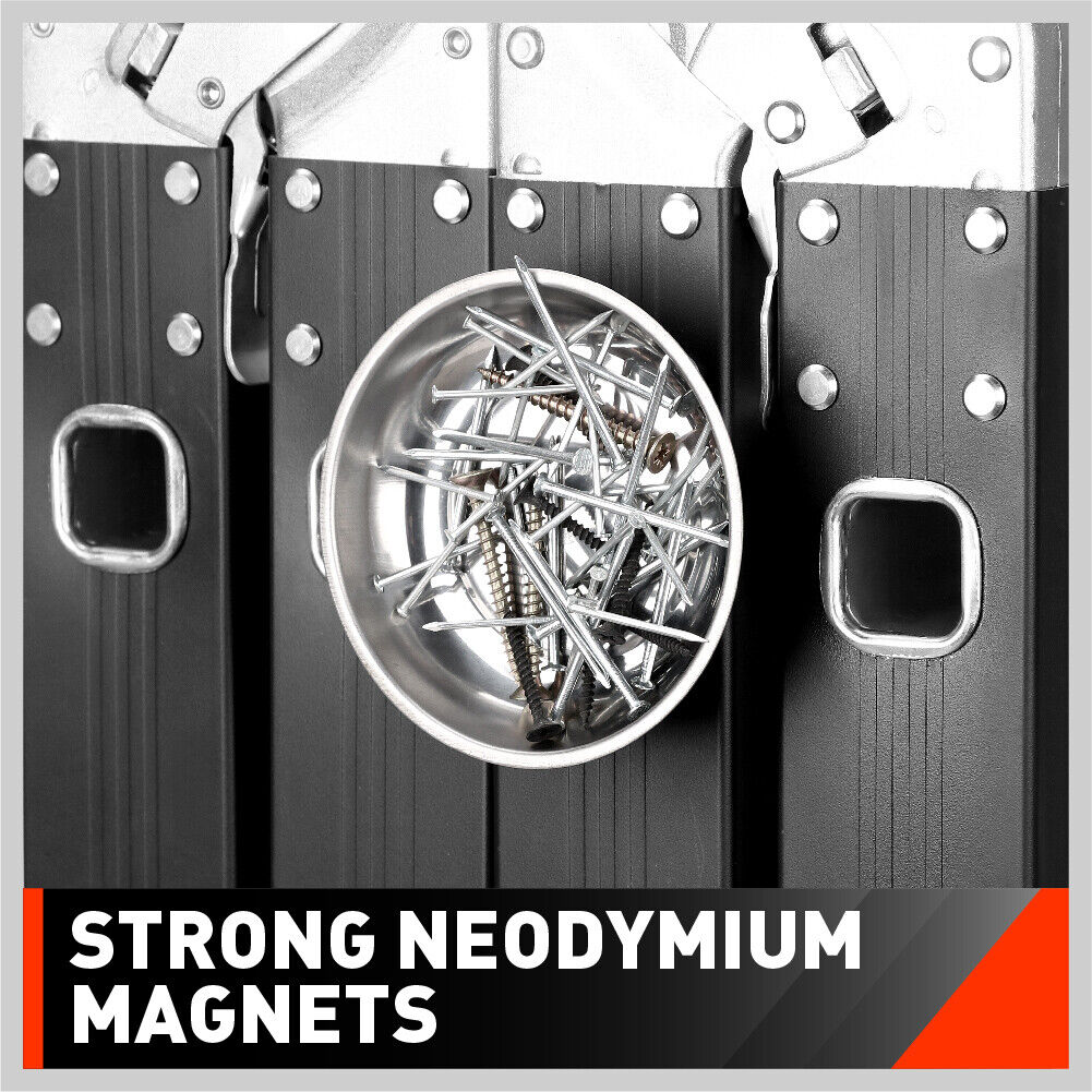 HORUSDY 4-Piece Magnetic Tool Tray and Bowl Set in Stainless Steel - Perfect for Holding Parts and Tools during Automotive Repairs