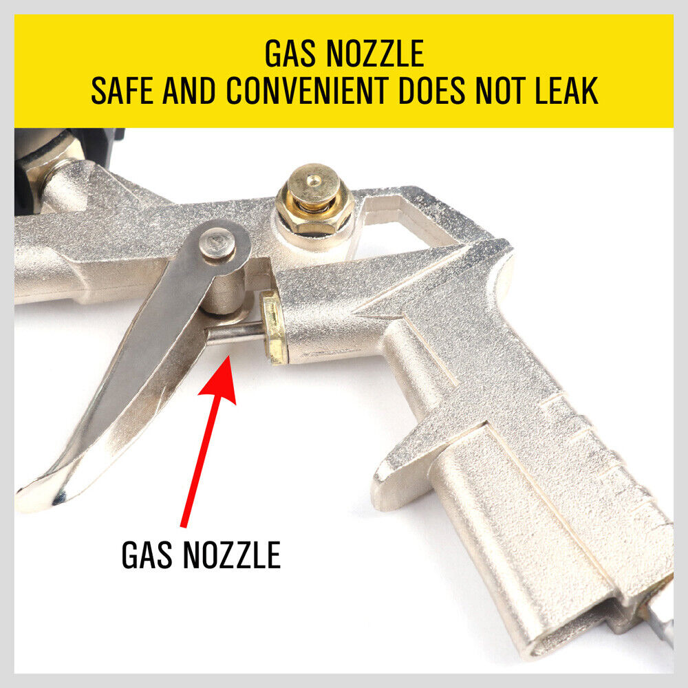 Air Tyre Inflator with Pressure Meter - Car and Truck Tire Pump with Hose Gauge, Max 220PSI, Zinc Alloy