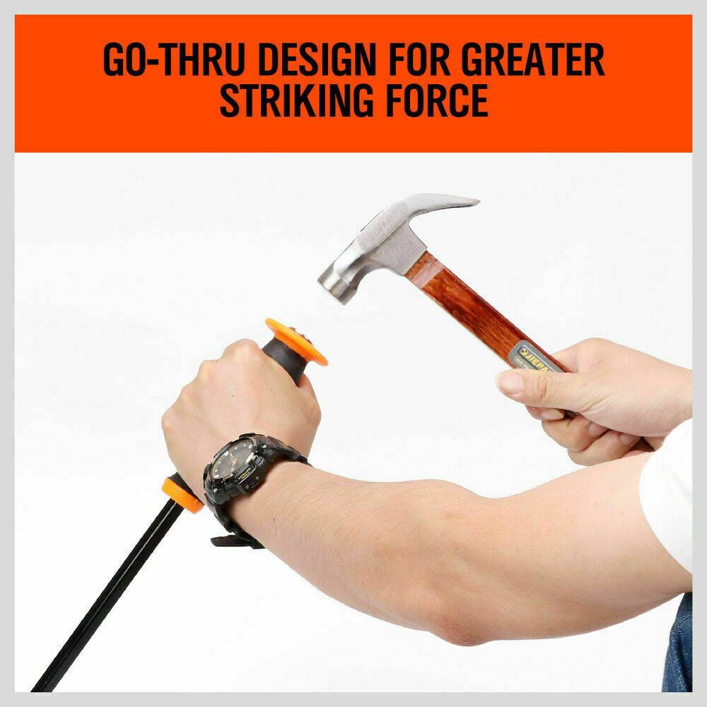 Robust 3-Piece Impact Pry Bar Set with go-through design for optimal striking force and comfort grip handles with guards for secure handling.