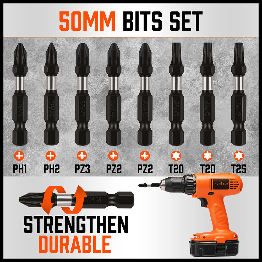 Comprehensive 42 Piece Impact Screwdriver Bit Set featuring Magnetic Drill Holder and Socket Adapter