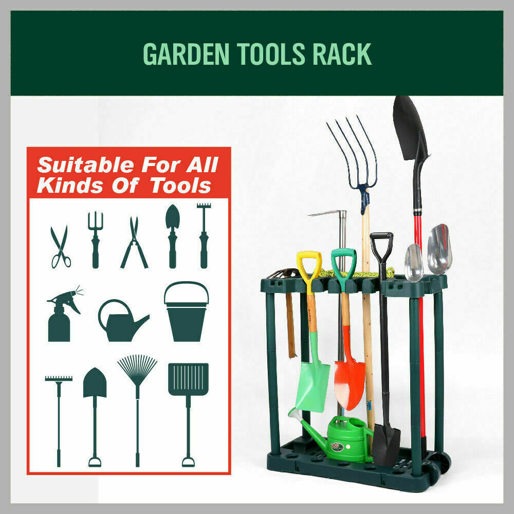 Rolling Garden Tools Storage Rack Organizer For Long And Short Handles Sedyonline 1413