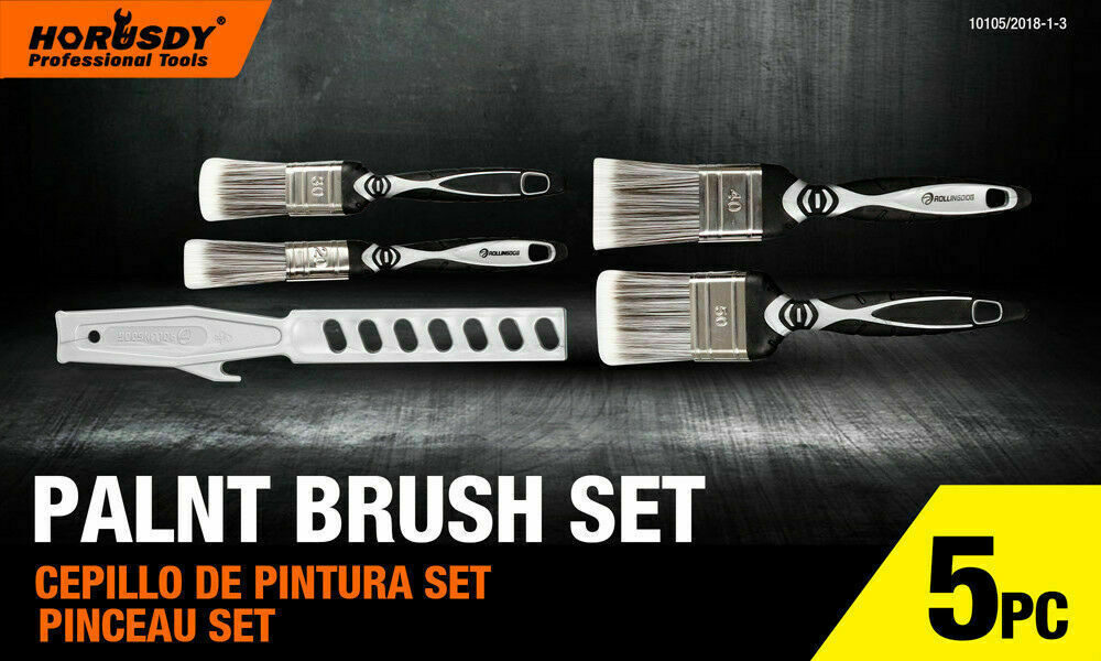 Professional 5-Piece Paint Brushes Set - Includes Various Sizes for Acrylic and Staining, Ideal for Artists and Home Gardening Projects