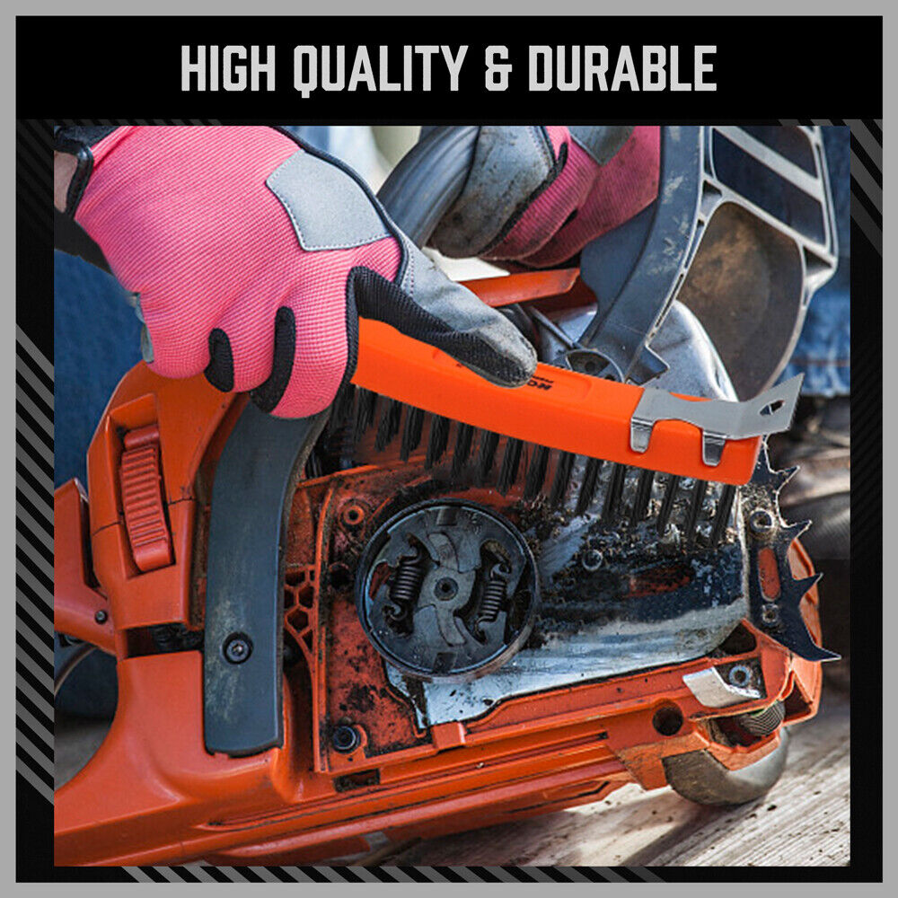 Heavy-duty 335mm Carbon Steel Wire Brush with Rubber Grip for Effective Cleaning