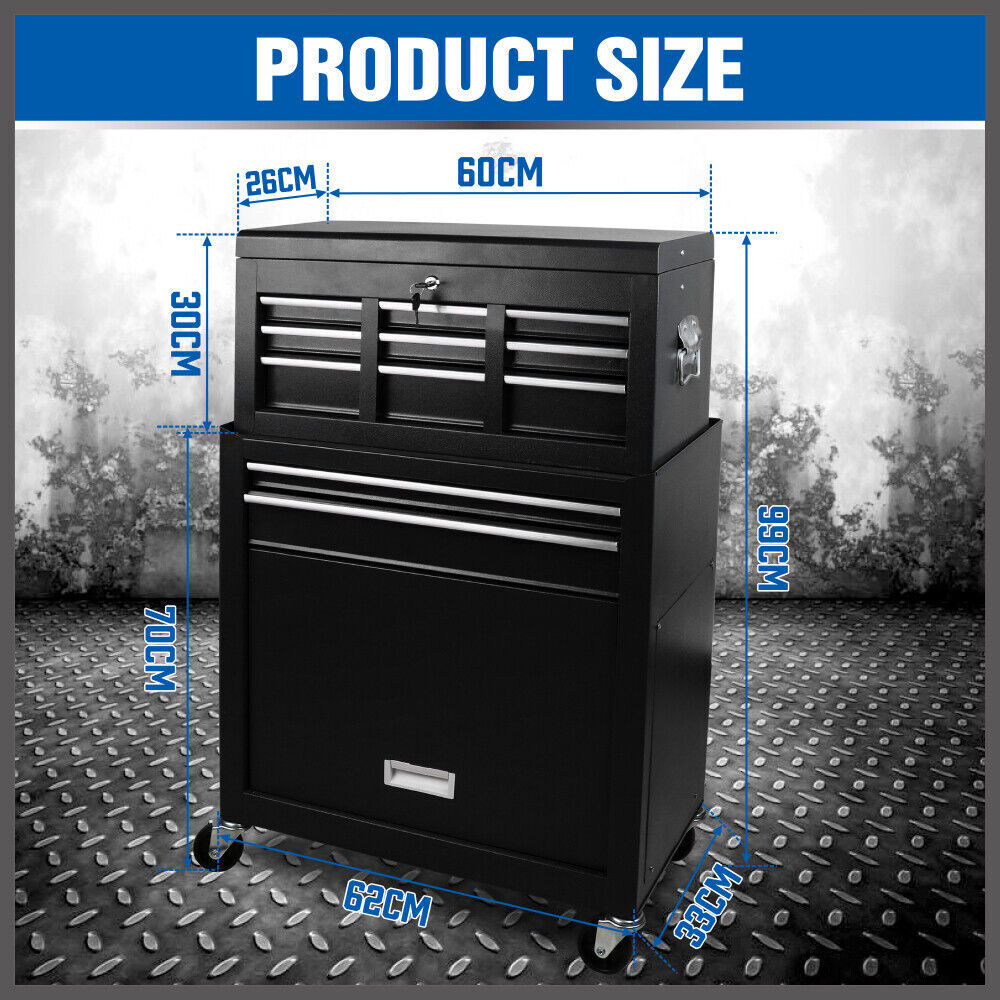 Tool Box Chest Cabinet Trolley - High-quality steel construction, ample storage, secure locks, easy mobility.