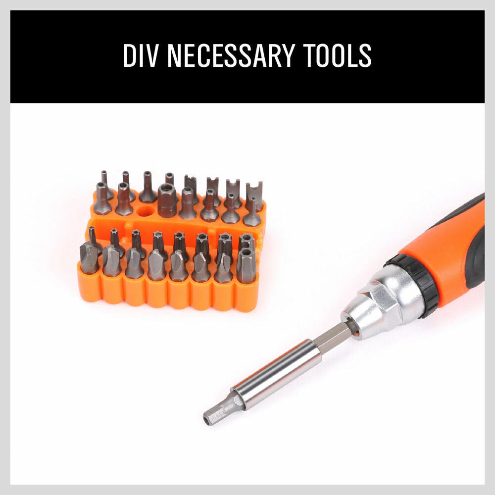Comprehensive 33-Piece Security Bit Set for Various Screw Types